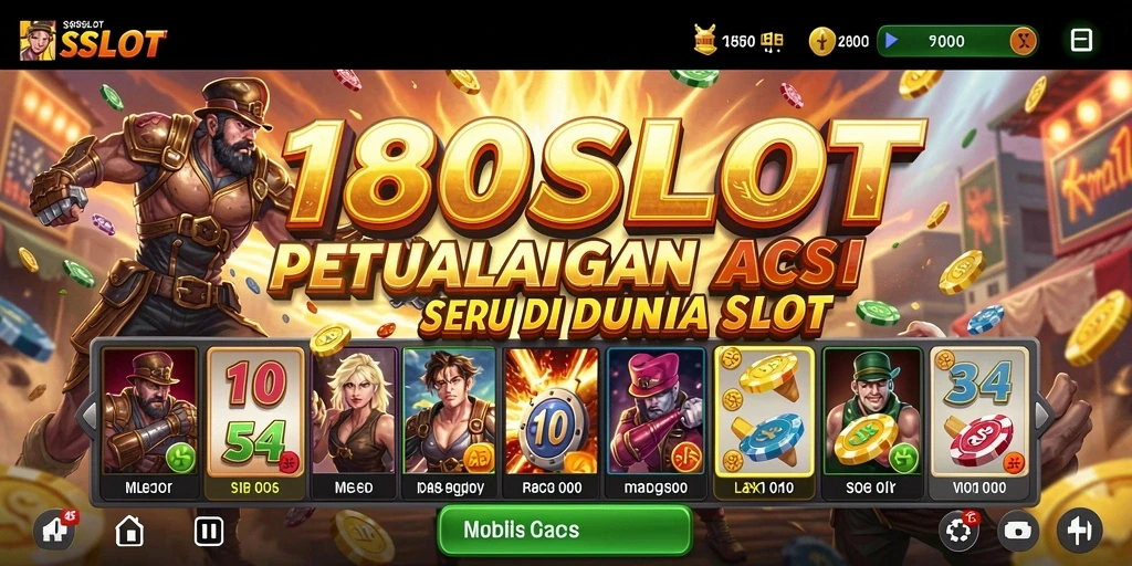 Tampilan seru dari gameplay 180SLOT yang menggabungkan aksi dan slot.