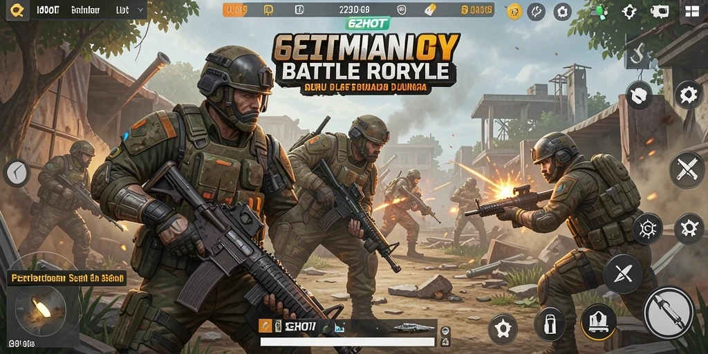 Tampilan gameplay epik dari 62HOT dalam pertempuran Battle Royale.