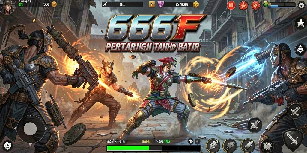 Gameplay seru dalam pertarungan mendebarkan di 666F.