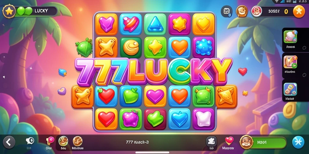 Tangkapan layar dari gameplay <strong>777LUCKY</strong> menunjukkan keseruan mencocokkan objek berwarna.