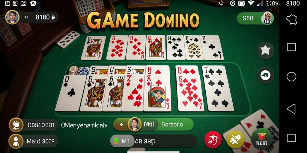 Tampilan gameplay seru dalam 8180, nikmati permainan Domino.
