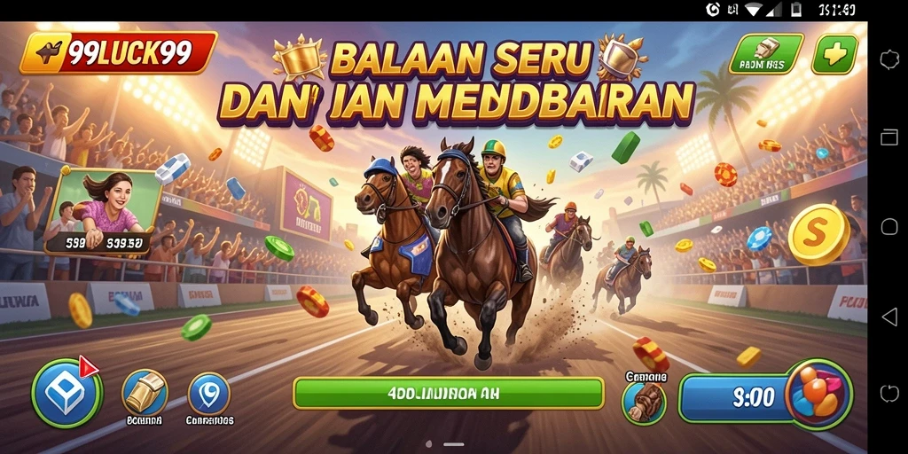 Menampilkan aksi balapan seru dengan kendaraan yang berbeda dan lintasan berliku.