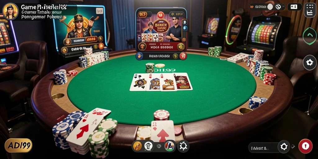 Tampilan gameplay ADI99 yang menarik dan menegangkan saat bermain Poker.