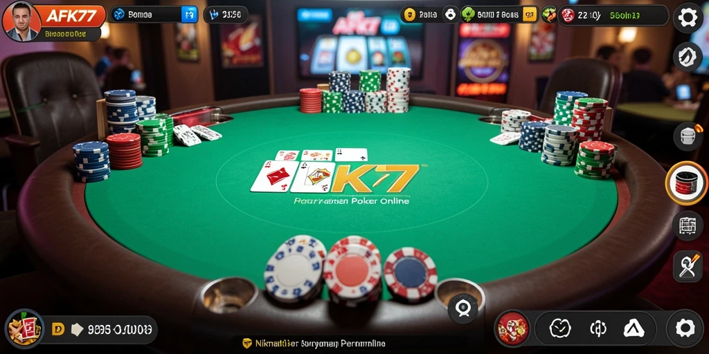 Tampilan gameplay seru dalam permainan Poker AFK77