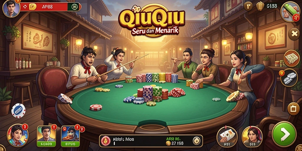 Screenshot gameplay QiuQiu API88 yang mendebarkan.