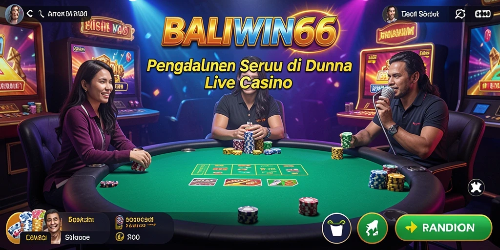 Screenshot gameplay Live Casino BALIWIN66 menampilkan dealer dan pemain berinteraksi.