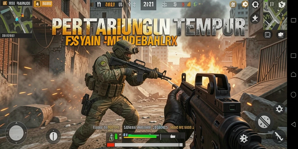 Screenshot menunjukkan aksi intens gameplay BARU01.