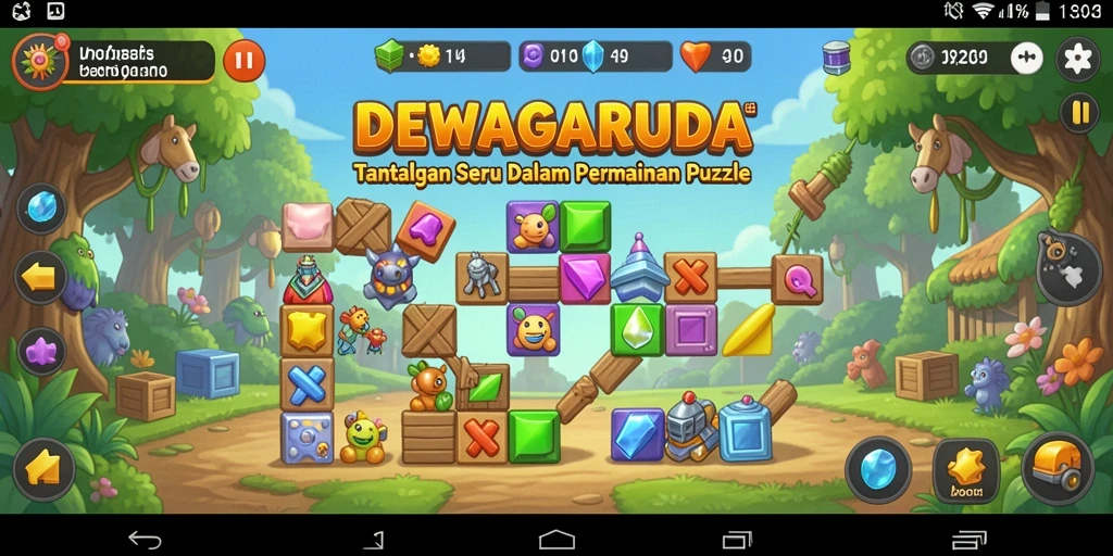 Tampilan gameplay DEWAGARUDA dengan teka-teki yang menantang.