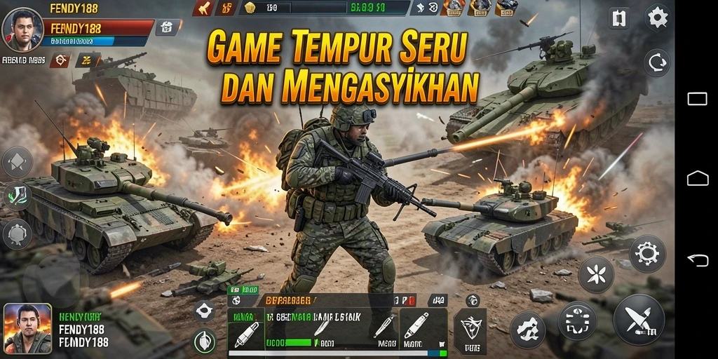 Screenshot utama FENDY188 menampilkan situasi pertarungan TPS yang mendebarkan.