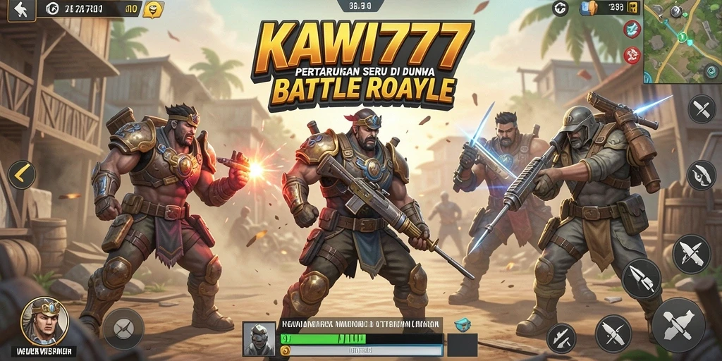 Tampilan seru gameplay KAWI777 di arena Battle Royale.