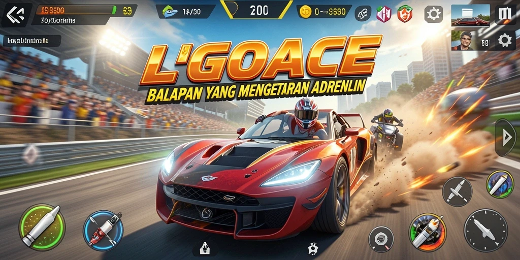 Tampilan menarik dari gameplay balapan di LGOACE.