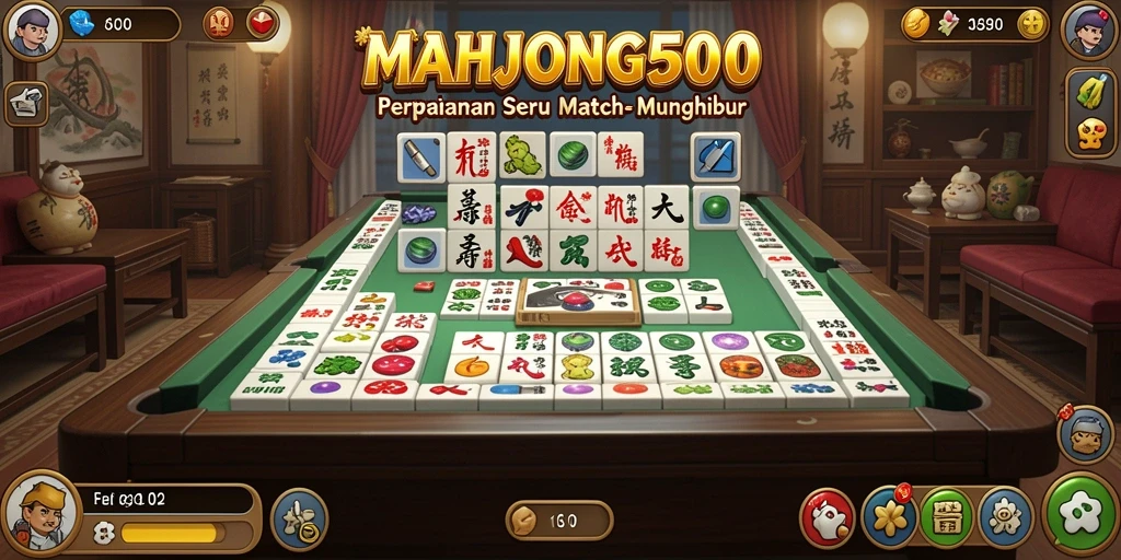 Tampilan gameplay seru dan menarik dari MAHJONG500.