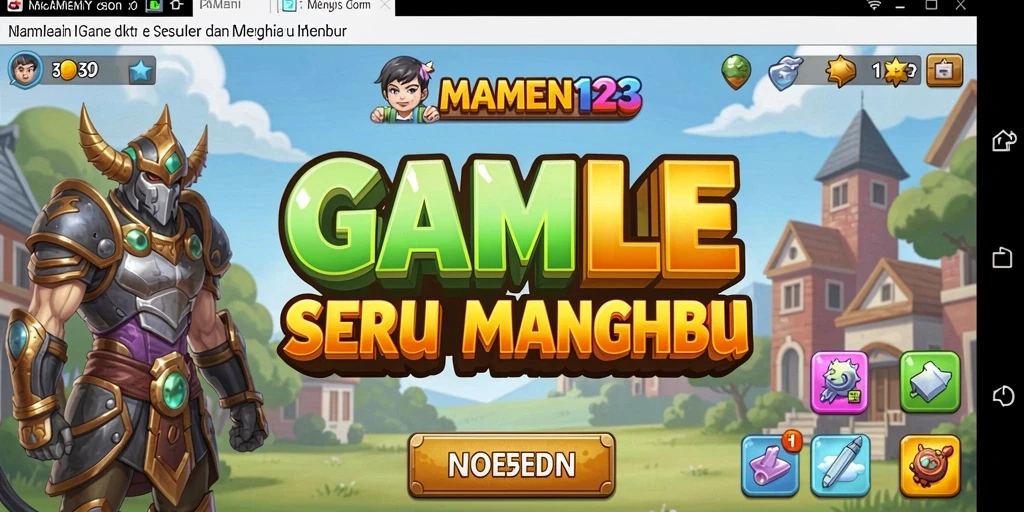 Tampilan menarik gameplay MAMEN123 saat pengumpulan sumber daya.