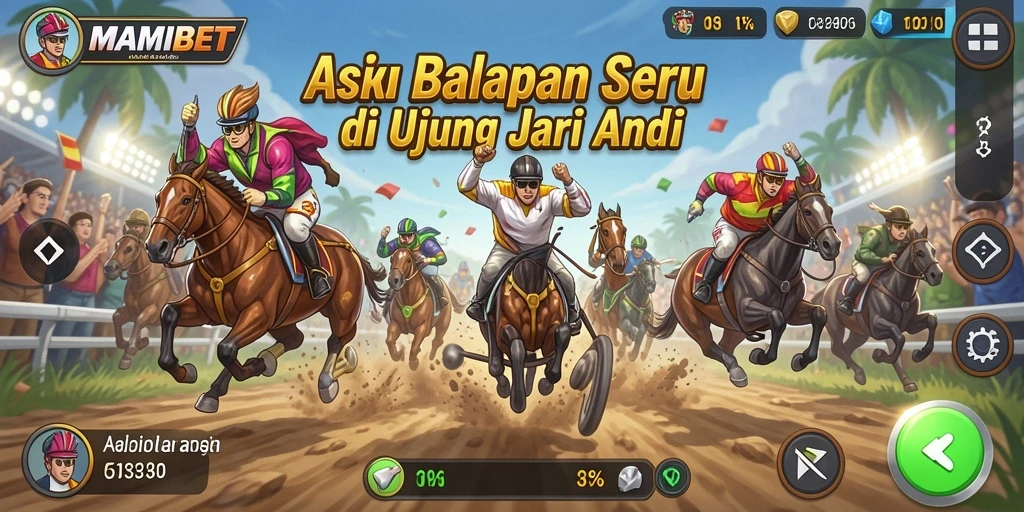 Screenshot gameplay MAMIBET yang menampilkan aksi balapan seru.