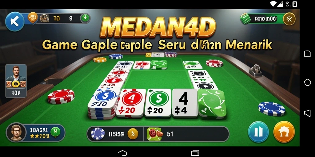 Tangkapan layar MENAND4D menampilkan aksi gameplay Gaple yang mendebarkan.
