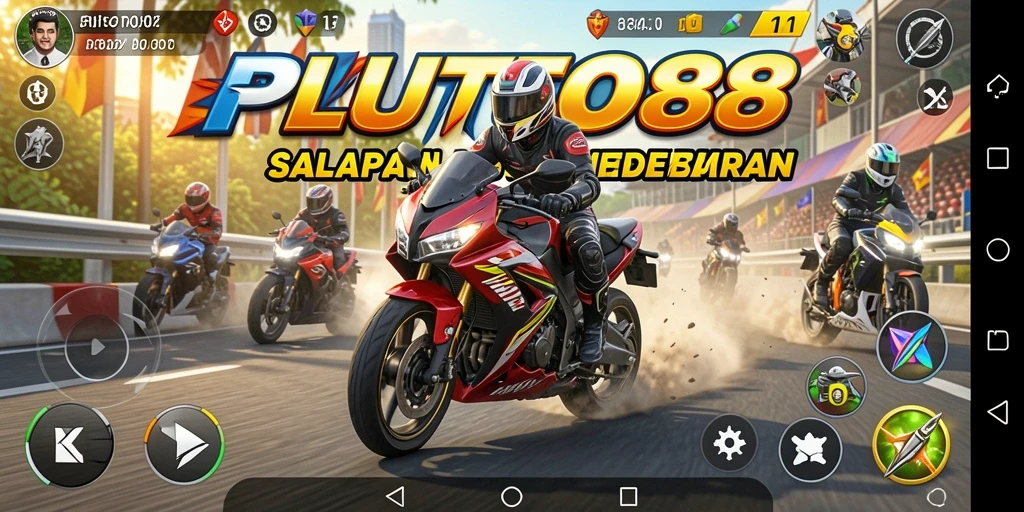Tampilan menegangkan dari balapan motor di PLUTO88.