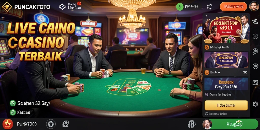 Screenshot PUNCAKTOTO menampilkan dealer profesional dan permainan yang mendebarkan.