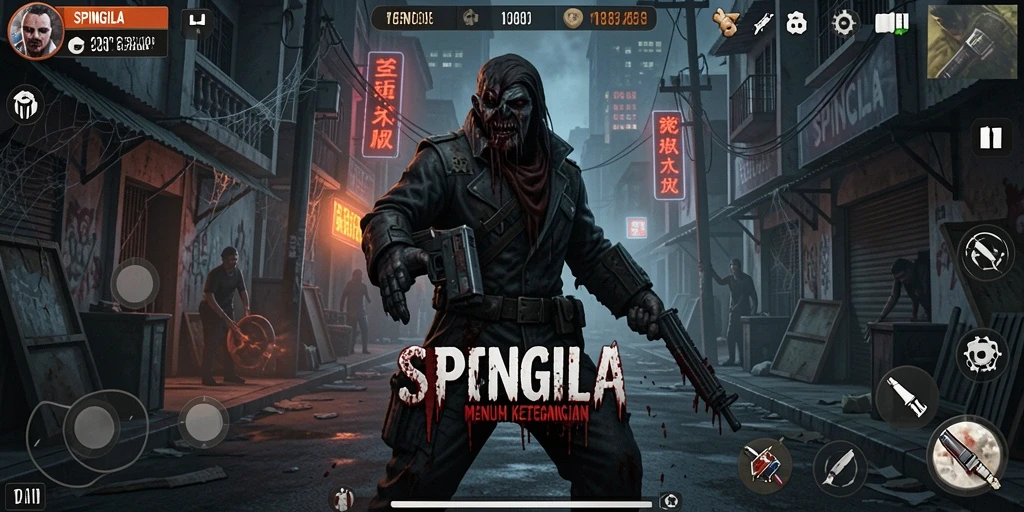 Tampilan gameplay SPINGILA yang menakutkan dan mencekam.
